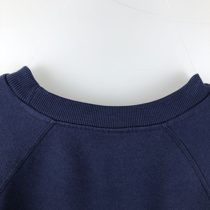 80'S Adidas large logo sweatshirt, men's size M (approx.) unclear navy blue type Vintage Second Hand