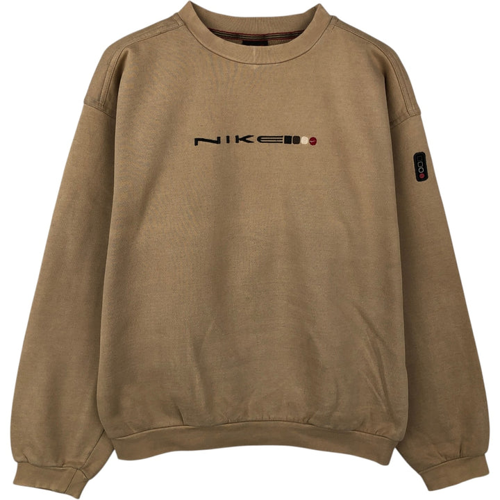 90s-00'S Nike One-Point Logo Sweatshirt, Men's XL, Vintage cotton Beige type Vintage Second Hand