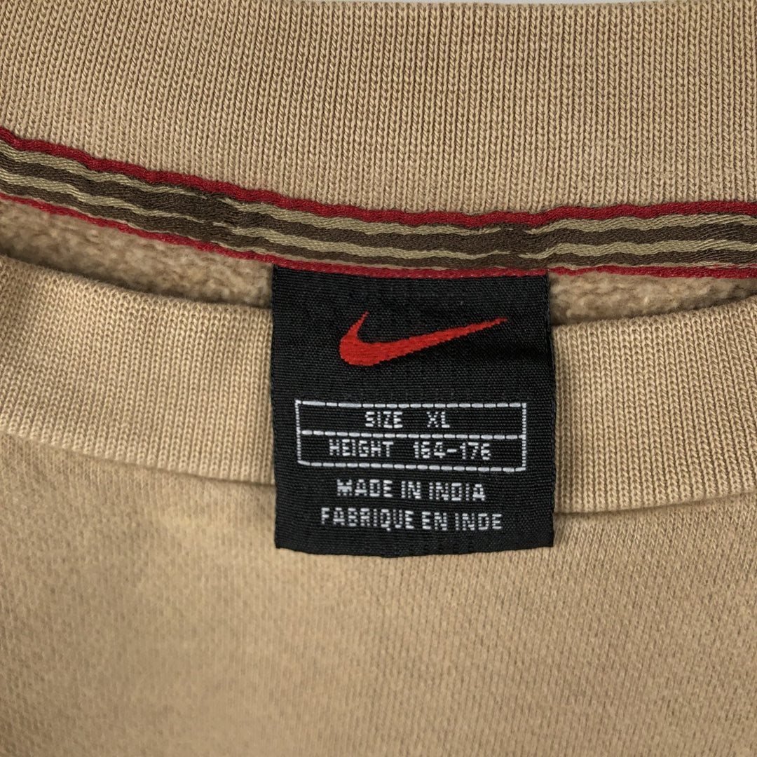 90s-00'S Nike One-Point Logo Sweatshirt, Men's XL, Vintage cotton Beige type Vintage Second Hand