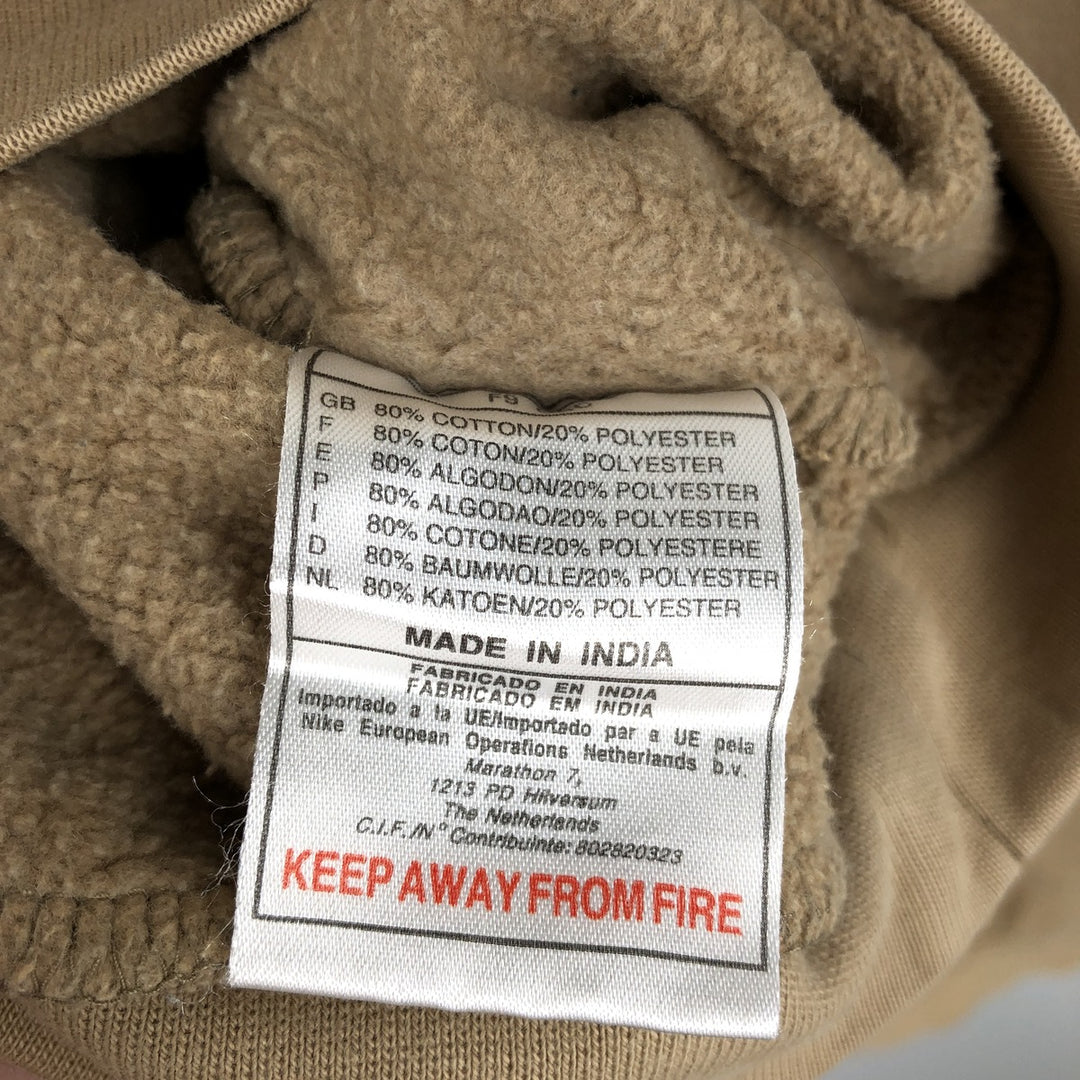90s-00'S Nike One-Point Logo Sweatshirt, Men's XL, Vintage cotton Beige type Vintage Second Hand