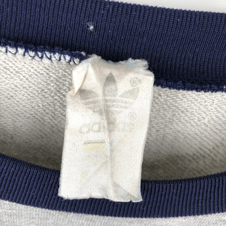 Vintage 80s-90'S Adidas logo sweatshirt, size L, men's unclear gray type Vintage Second Hand