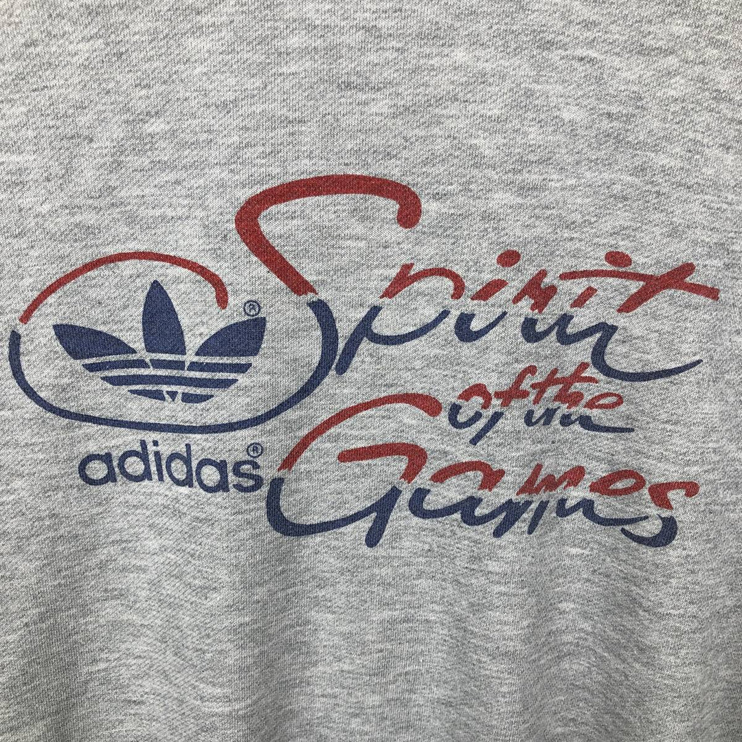 Vintage 80s-90'S Adidas logo sweatshirt, size L, men's unclear gray type Vintage Second Hand