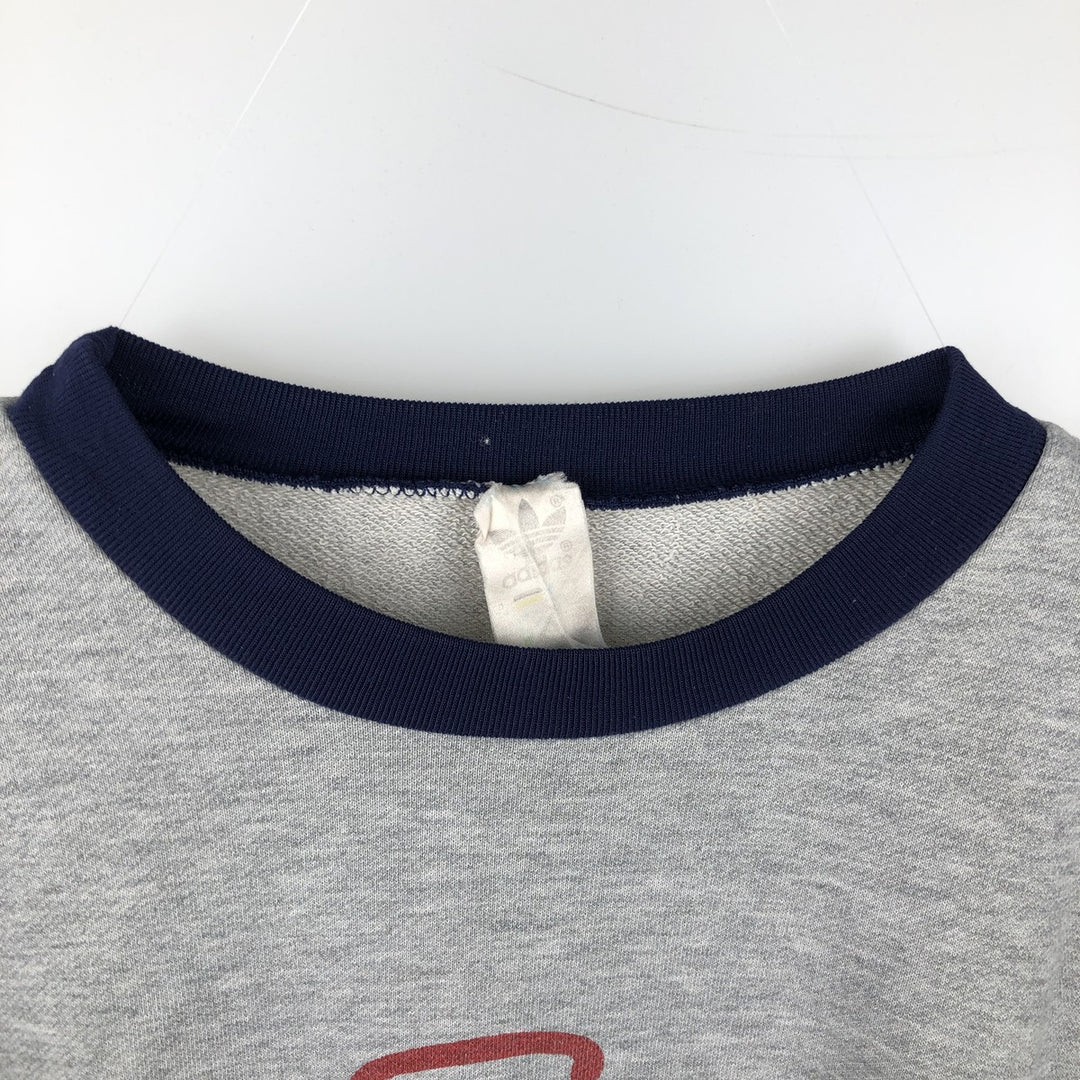 Vintage 80s-90'S Adidas logo sweatshirt, size L, men's unclear gray type Vintage Second Hand