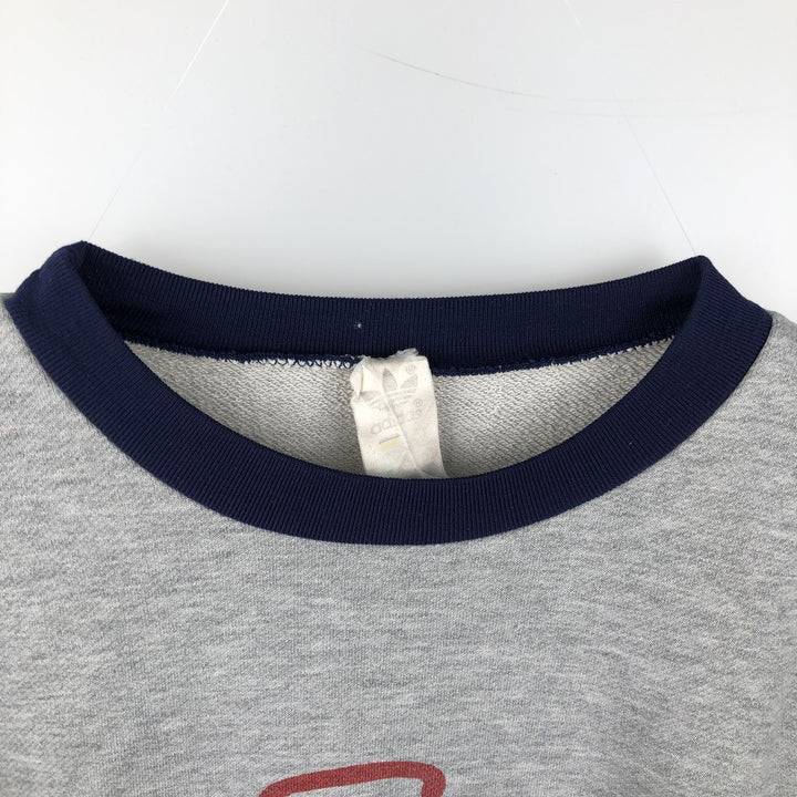 Vintage 80s-90'S Adidas logo sweatshirt, size L, men's unclear gray type Vintage Second Hand