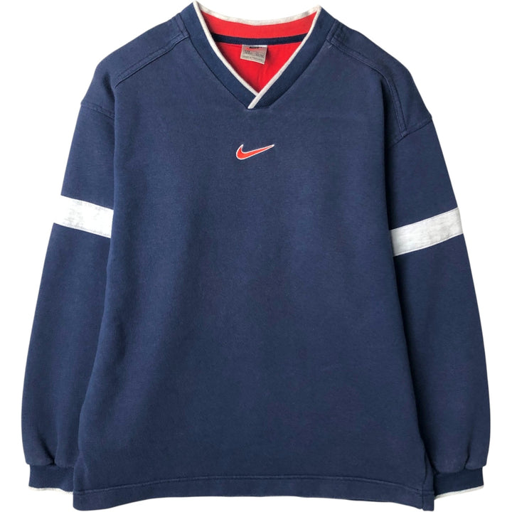 90'S Nike Center Logo Sweatshirt, Men's Size XL (approx.), Vintage cotton navy blue type Vintage Second Hand