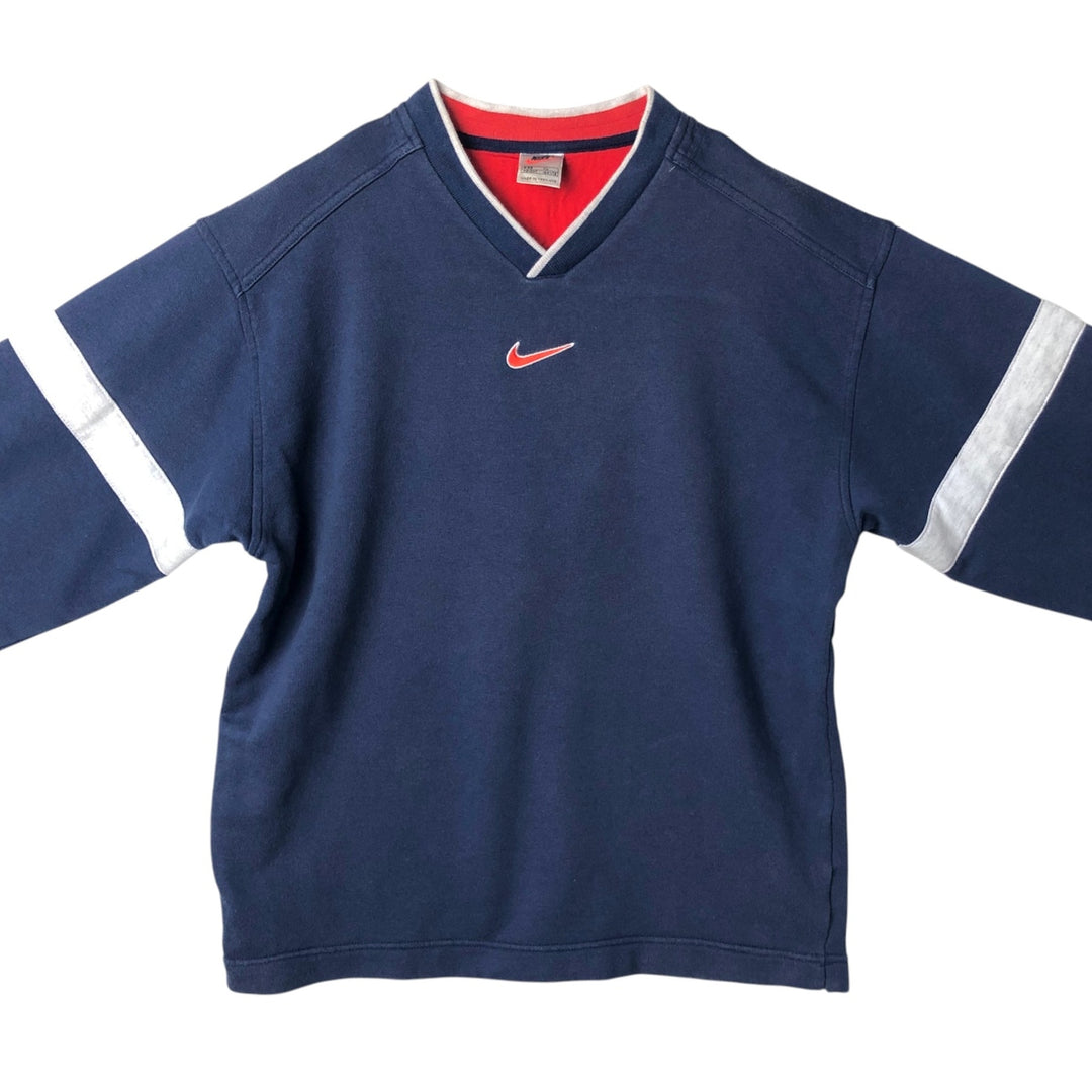 90'S Nike Center Logo Sweatshirt, Men's Size XL (approx.), Vintage cotton navy blue type Vintage Second Hand