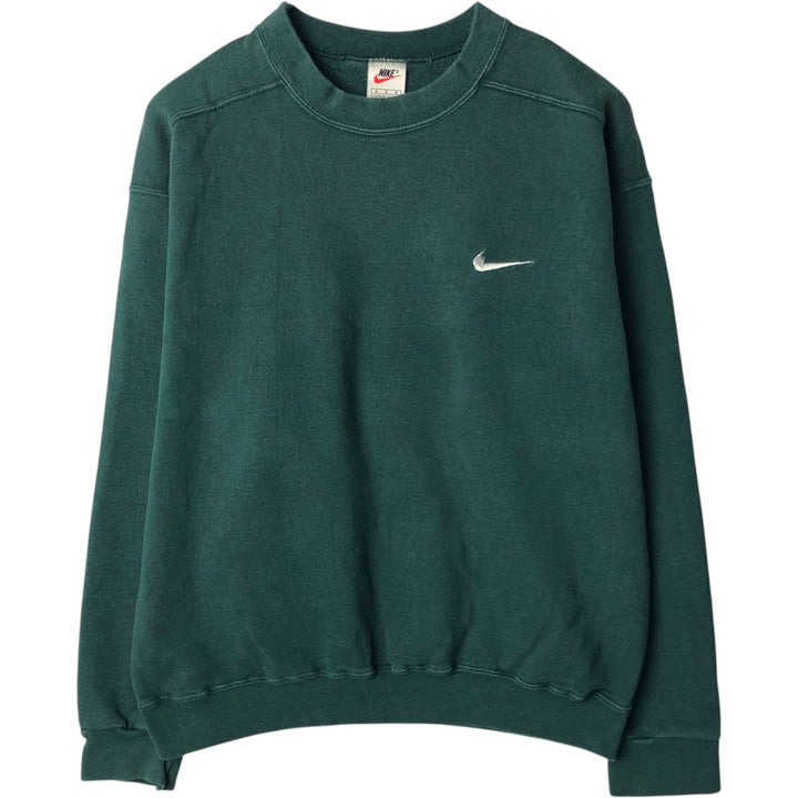 90'S Nike One Point Logo Sweatshirt, Men's M Size, Vintage cotton Green type dark green Vintage Second Hand