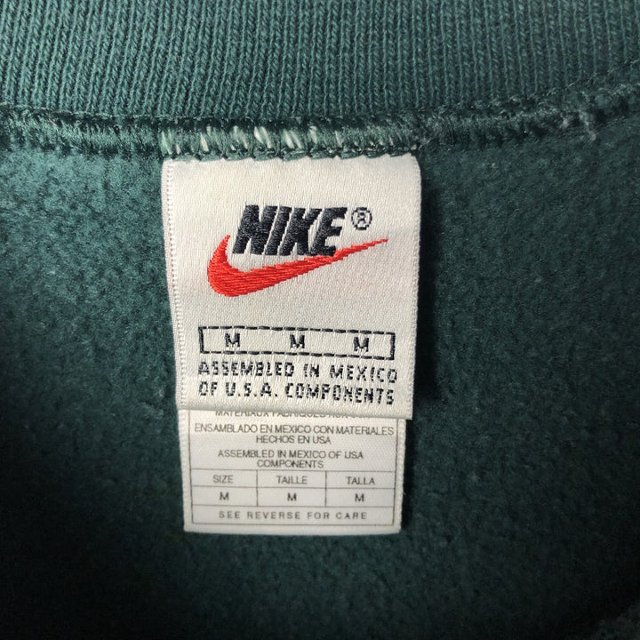 90'S Nike One Point Logo Sweatshirt, Men's M Size, Vintage cotton Green type dark green Vintage Second Hand