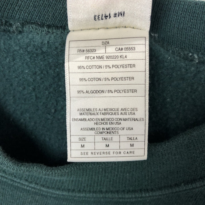 90'S Nike One Point Logo Sweatshirt, Men's M Size, Vintage cotton Green type dark green Vintage Second Hand