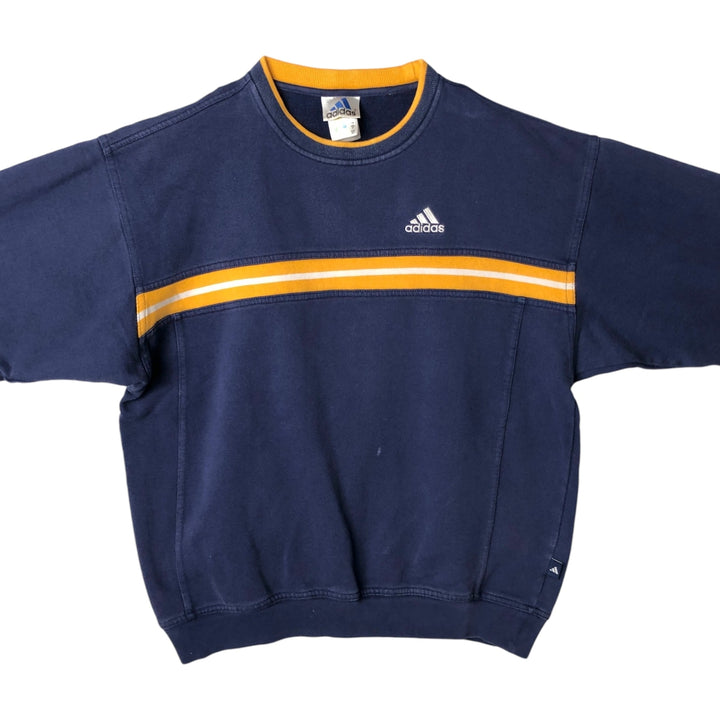 Vintage 90'S Adidas logo sweatshirt, size M, men's cotton navy blue type Vintage Second Hand