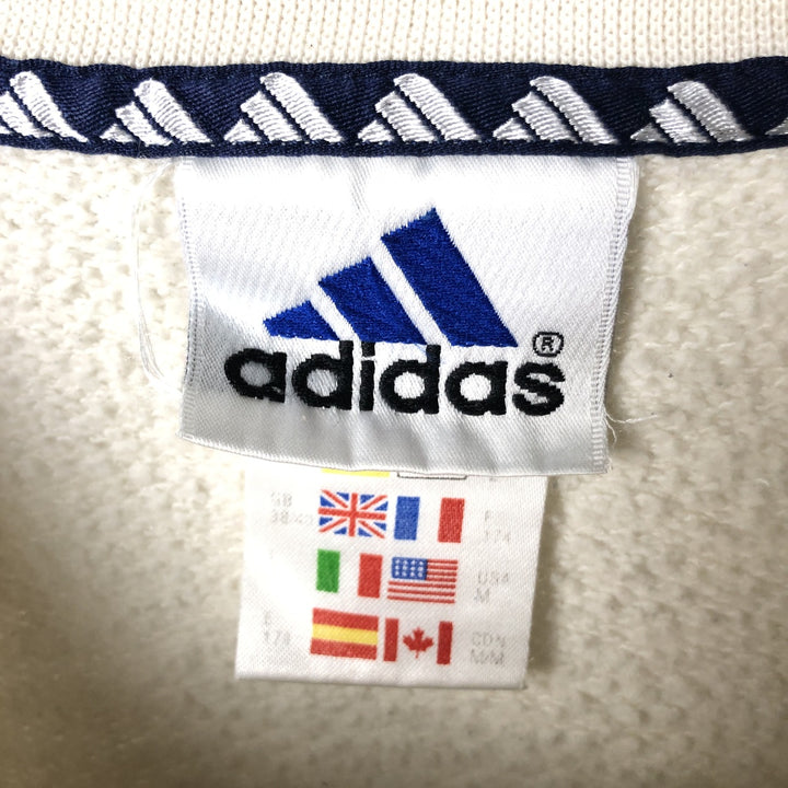 90'S Adidas logo sweatshirt, made in Indonesia, men's size L equivalent, vintage. cotton white type Vintage Second Hand