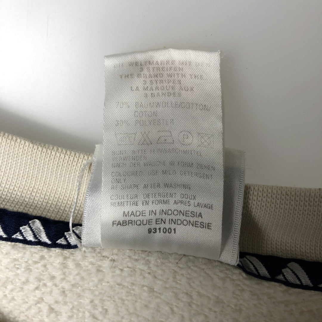 90'S Adidas logo sweatshirt, made in Indonesia, men's size L equivalent, vintage. cotton white type Vintage Second Hand
