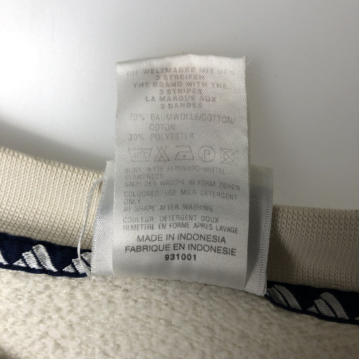 90'S Adidas logo sweatshirt, made in Indonesia, men's size L equivalent, vintage. cotton white type Vintage Second Hand