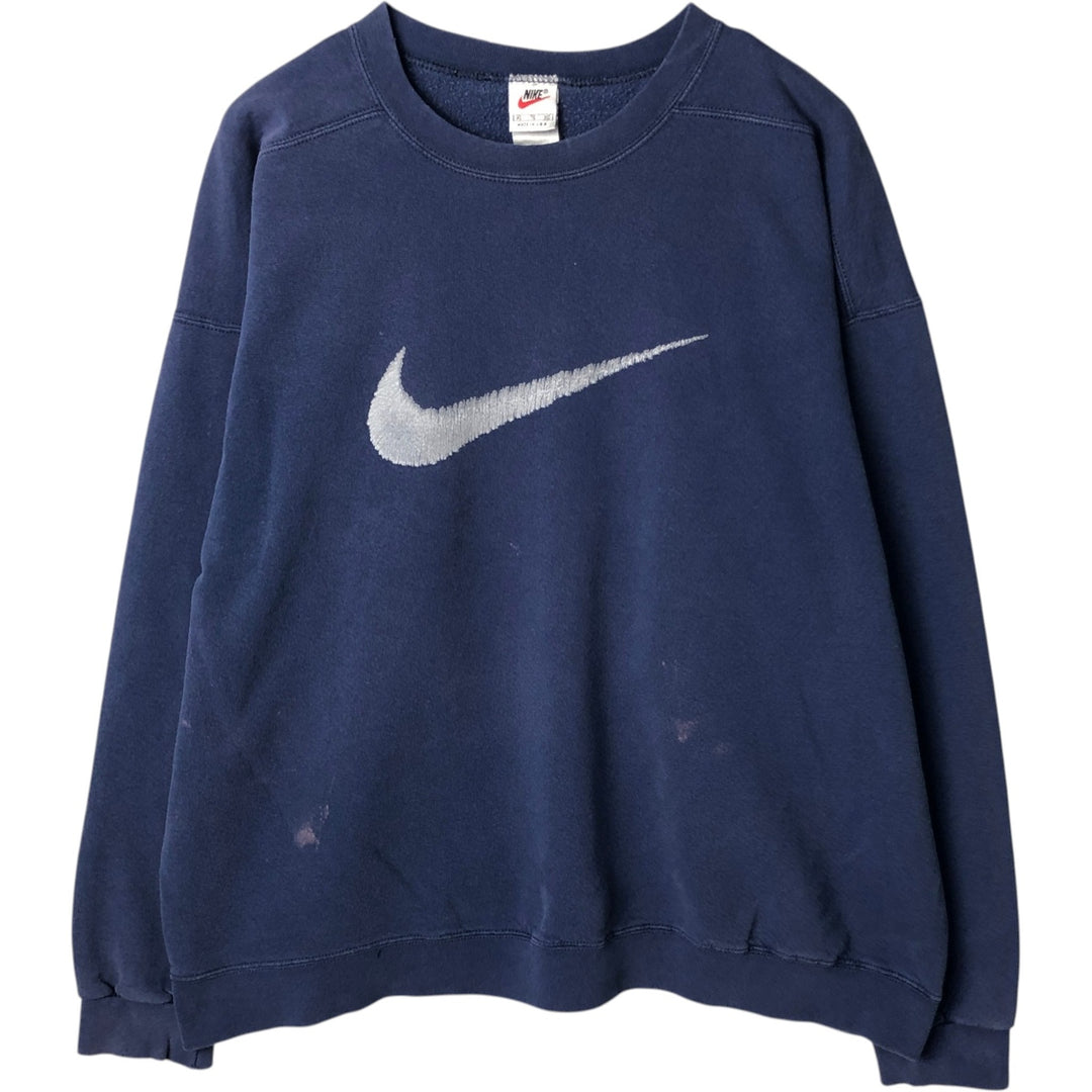 90'S Nike Logo Sweatshirt, Made in USA, Men's XL, Vintage cotton navy blue type Vintage Second Hand