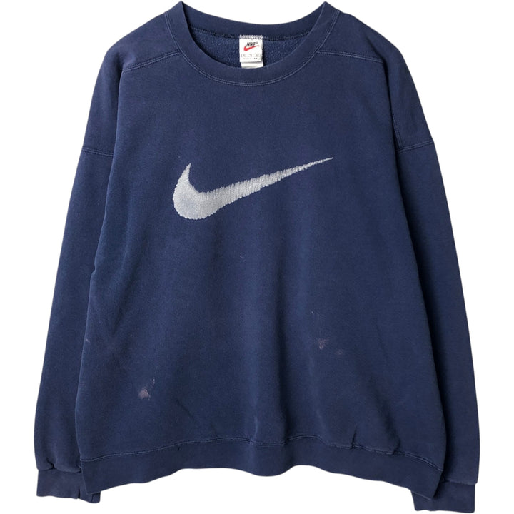 90'S Nike Logo Sweatshirt, Made in USA, Men's XL, Vintage cotton navy blue type Vintage Second Hand