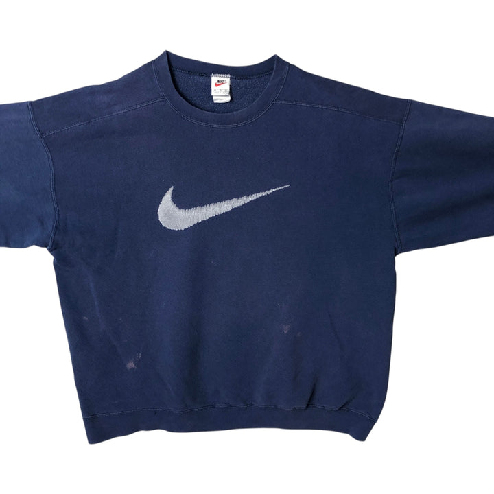 90'S Nike Logo Sweatshirt, Made in USA, Men's XL, Vintage cotton navy blue type Vintage Second Hand