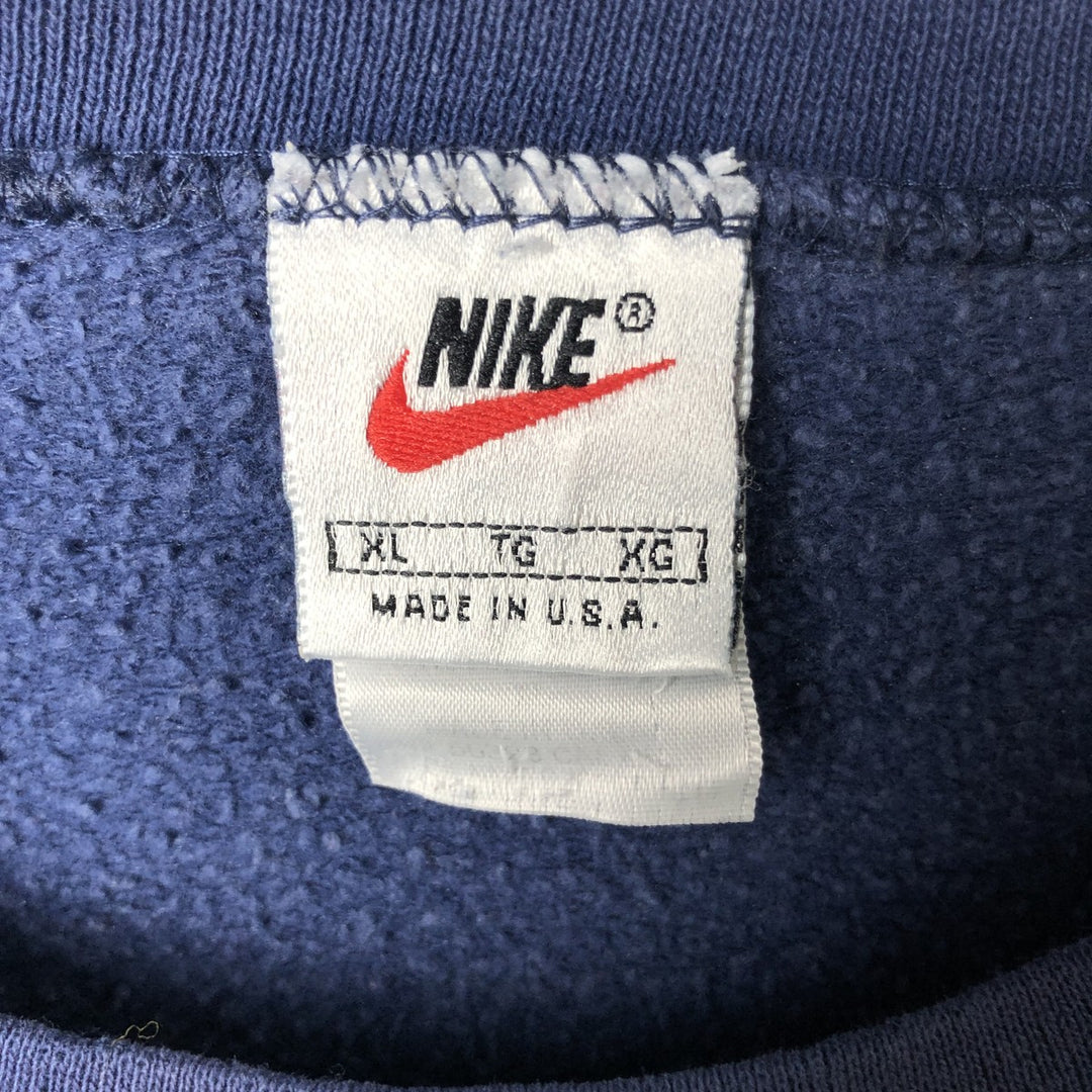 90'S Nike Logo Sweatshirt, Made in USA, Men's XL, Vintage cotton navy blue type Vintage Second Hand