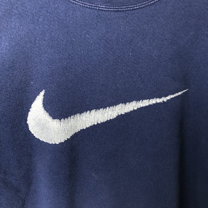 90'S Nike Logo Sweatshirt, Made in USA, Men's XL, Vintage cotton navy blue type Vintage Second Hand