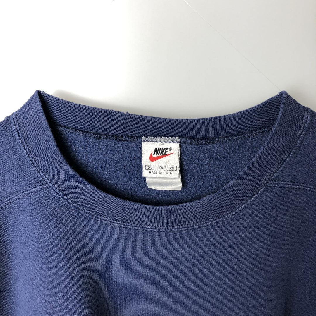 90'S Nike Logo Sweatshirt, Made in USA, Men's XL, Vintage cotton navy blue type Vintage Second Hand