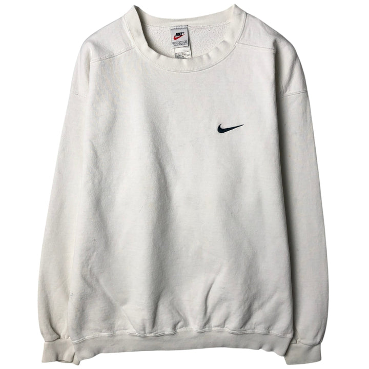 Vintage 90'S Nike One-Point Logo Sweatshirt, Made in USA, Men's Size Medium cotton white type Vintage Second Hand