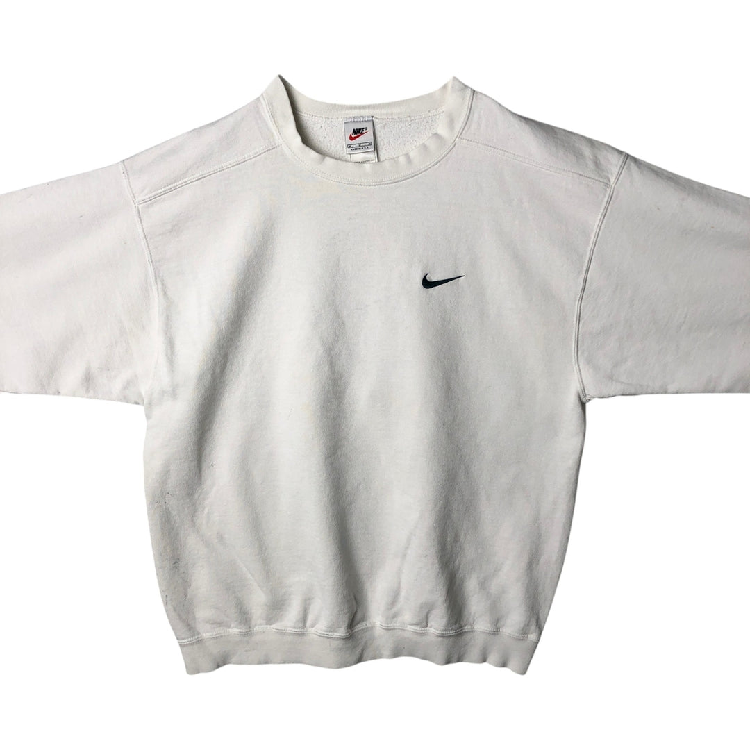 Vintage 90'S Nike One-Point Logo Sweatshirt, Made in USA, Men's Size Medium cotton white type Vintage Second Hand