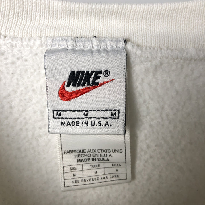Vintage 90'S Nike One-Point Logo Sweatshirt, Made in USA, Men's Size Medium cotton white type Vintage Second Hand