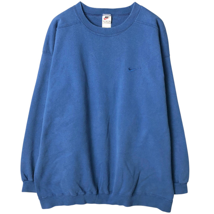90'S Nike One Point Logo Sweatshirt Trainer Made in USA Men's XL Vintage cotton blue type Vintage Second Hand