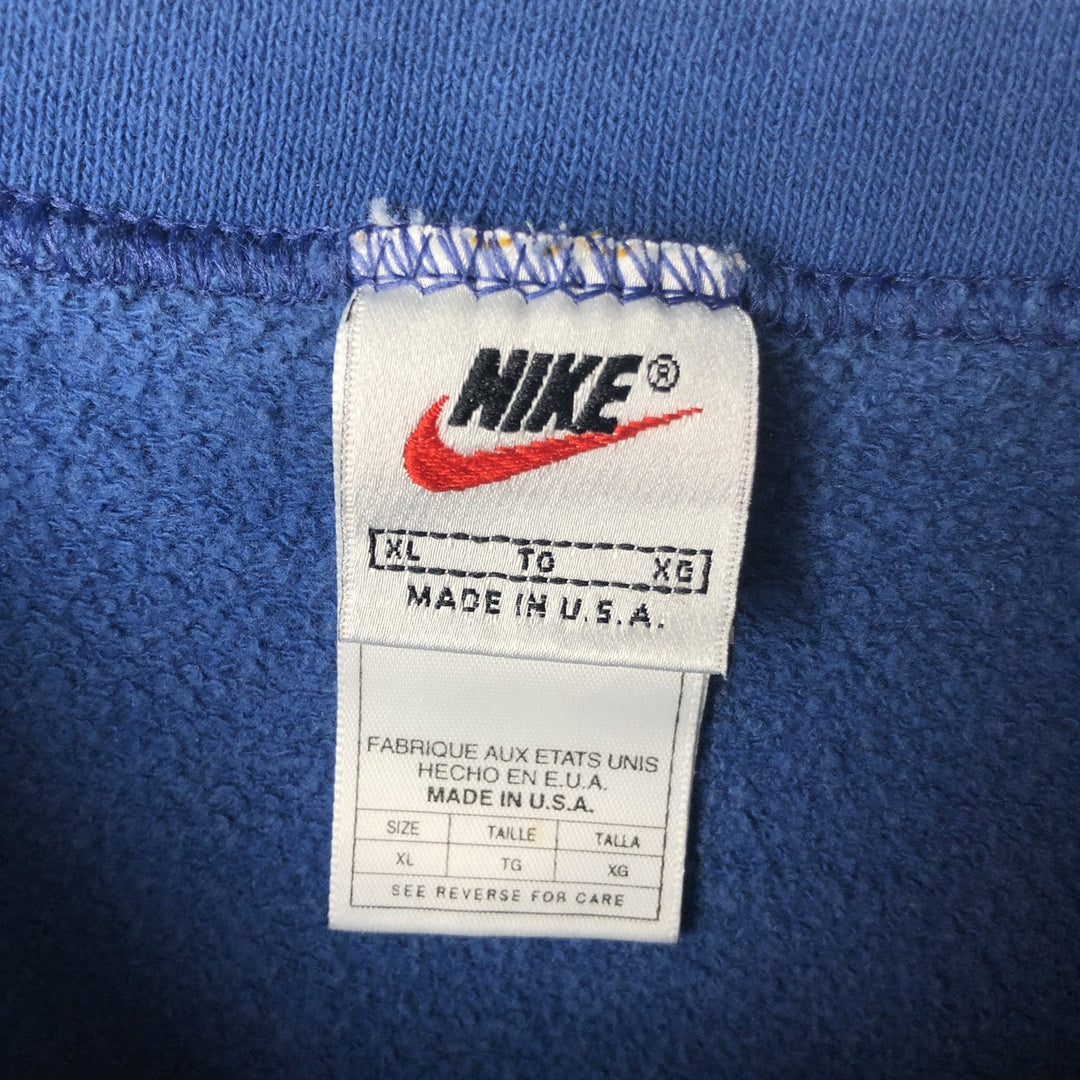 90'S Nike One Point Logo Sweatshirt Trainer Made in USA Men's XL Vintage cotton blue type Vintage Second Hand