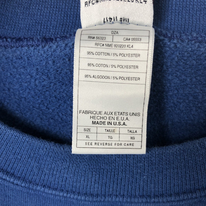 90'S Nike One Point Logo Sweatshirt Trainer Made in USA Men's XL Vintage cotton blue type Vintage Second Hand