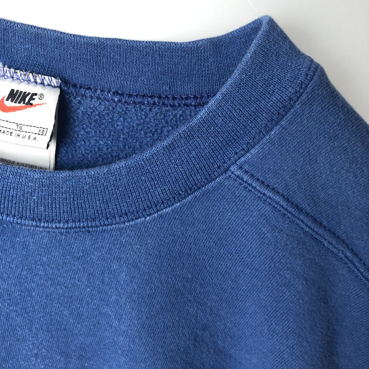 90'S Nike One Point Logo Sweatshirt Trainer Made in USA Men's XL Vintage cotton blue type Vintage Second Hand