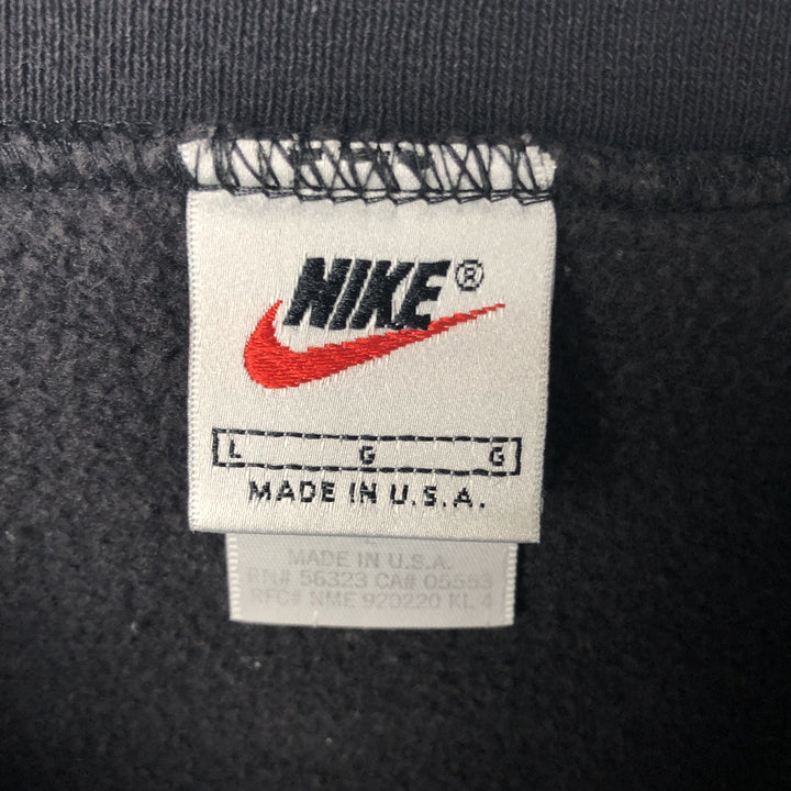 90'S Nike Logo Sweatshirt, Made in USA, Men's L Size, Vintage cotton black type Vintage Second Hand