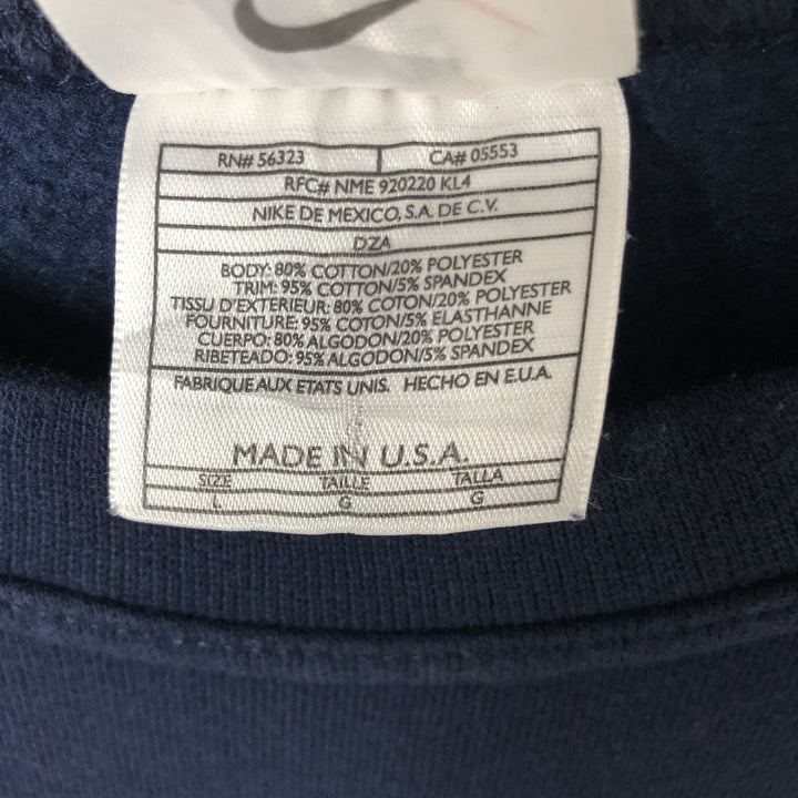 90'S Nike One Point Logo Sweatshirt Trainer Made in USA Men's L Size Vintage cotton navy blue type Vintage Second Hand