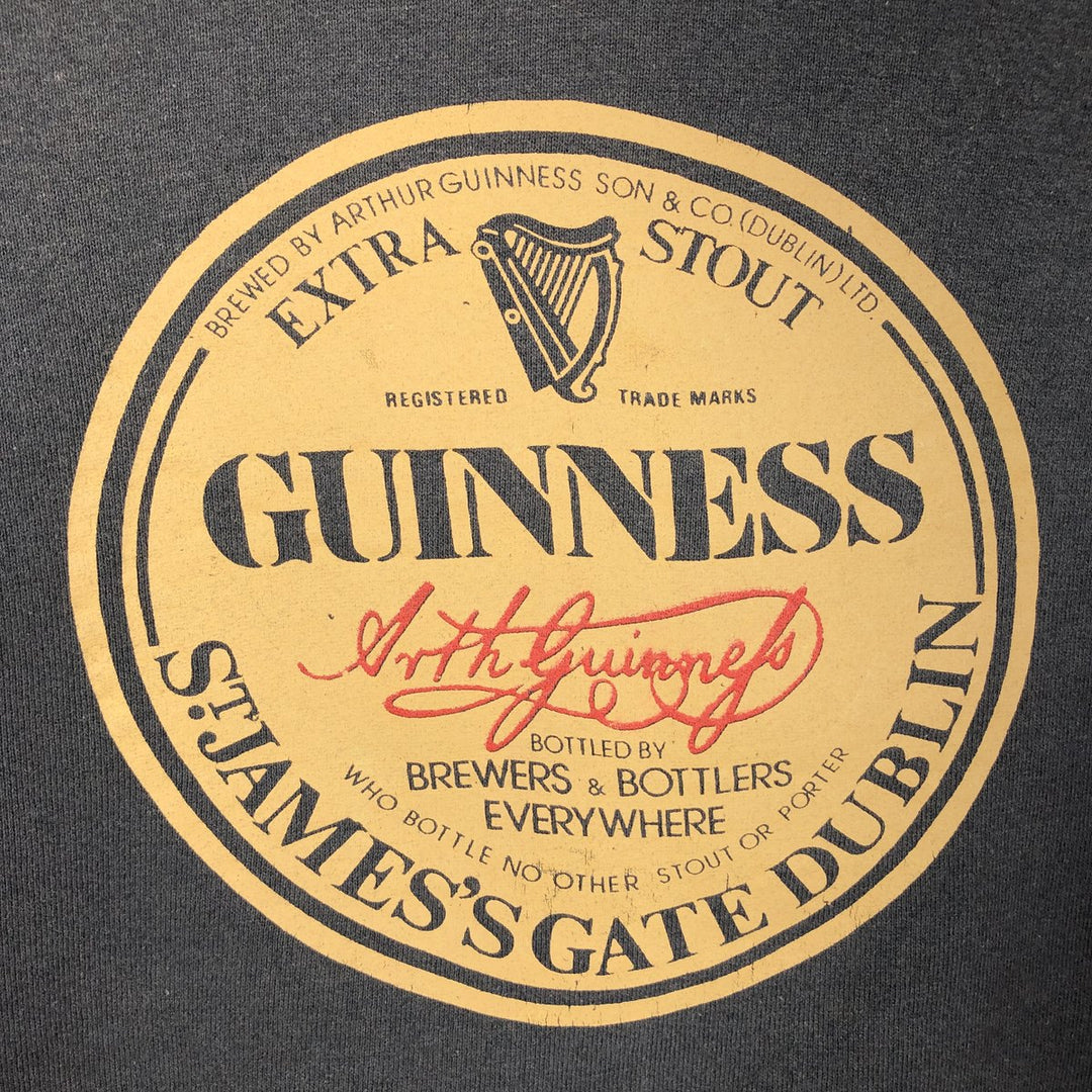 90'S Guinness Beer Advertising Sweatshirt, Men's Size L (approx.), Vintage cotton black type Vintage Second Hand