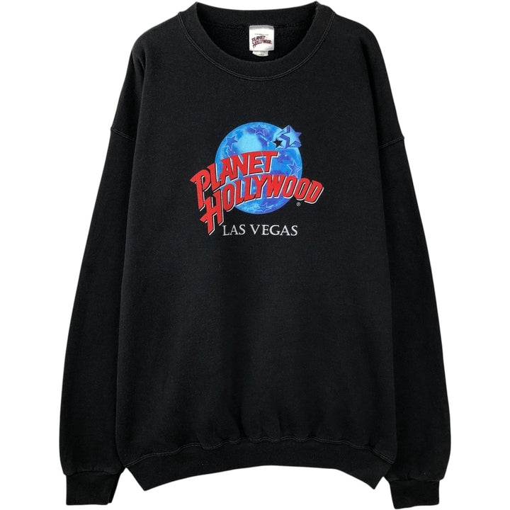90'S Planet Hollywood Advertising Sweatshirt, Made in USA, Men's XL, Vintage cotton black type Vintage Second Hand