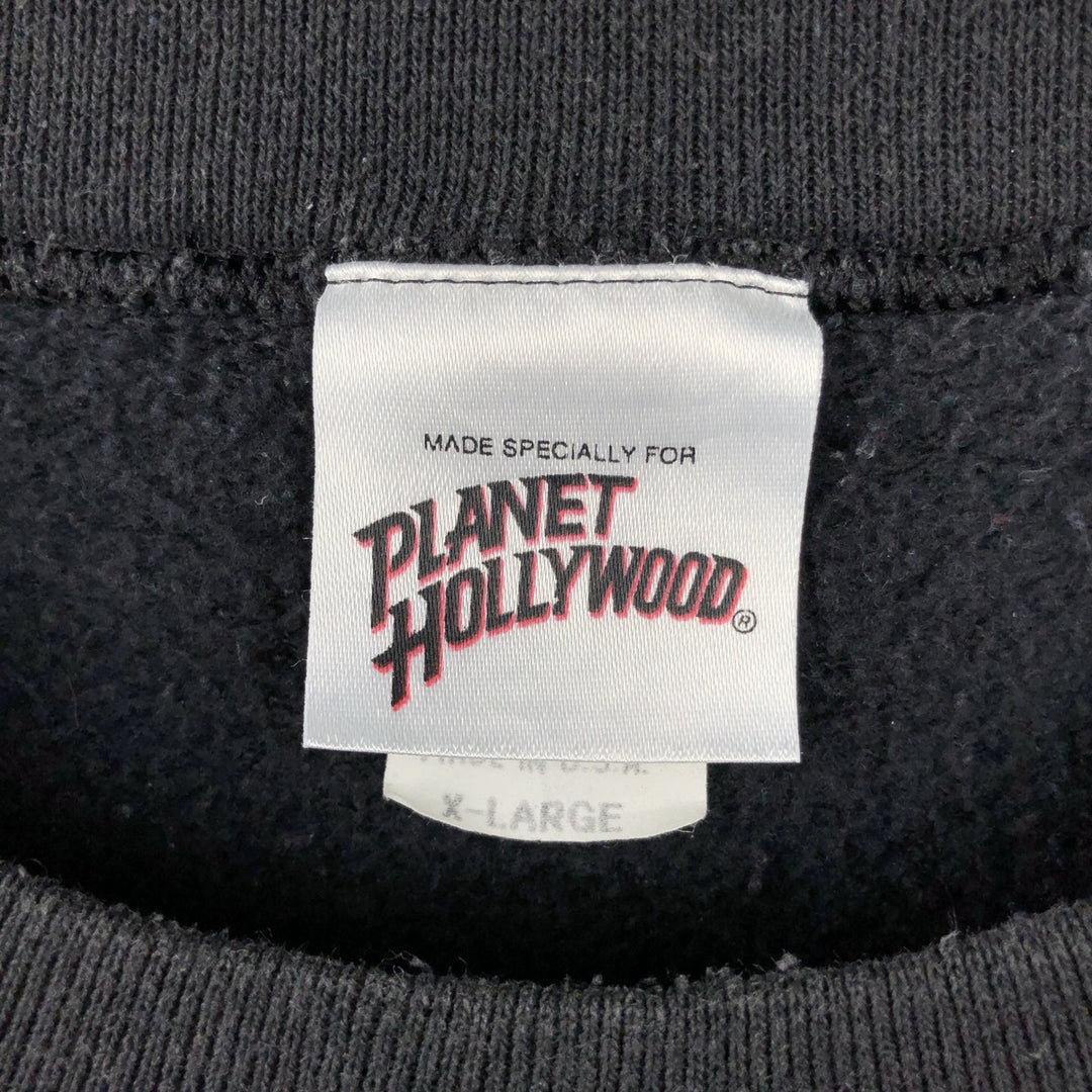 90'S Planet Hollywood Advertising Sweatshirt, Made in USA, Men's XL, Vintage cotton black type Vintage Second Hand
