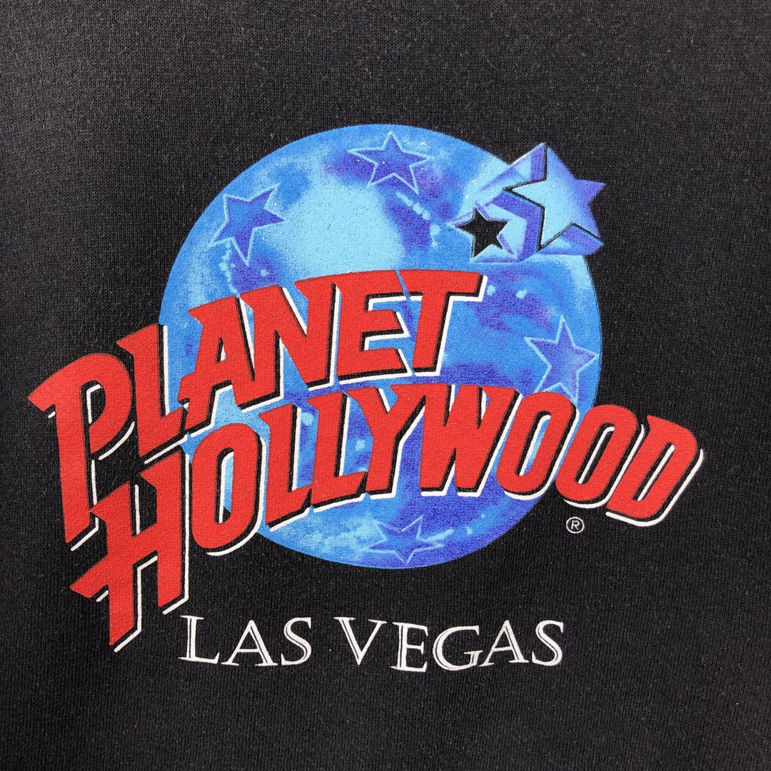 90'S Planet Hollywood Advertising Sweatshirt, Made in USA, Men's XL, Vintage cotton black type Vintage Second Hand