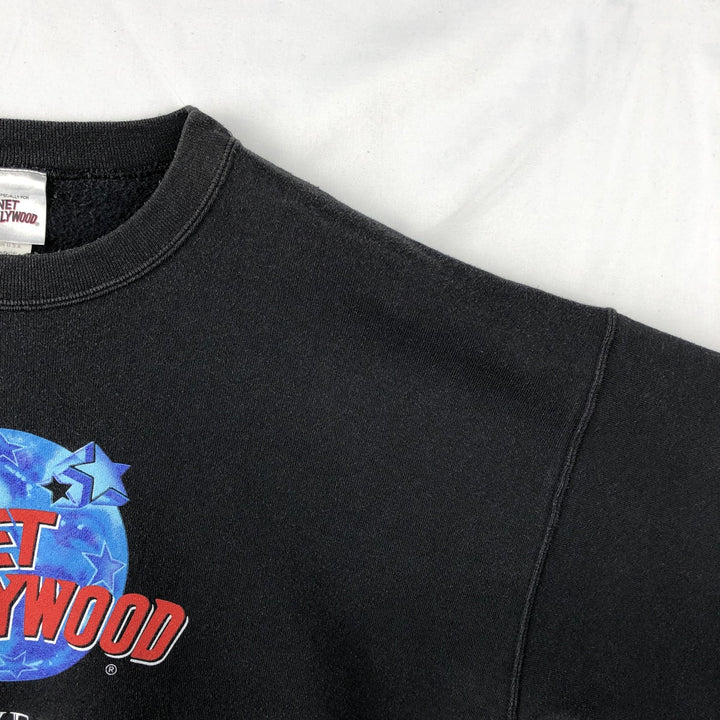 90'S Planet Hollywood Advertising Sweatshirt, Made in USA, Men's XL, Vintage cotton black type Vintage Second Hand
