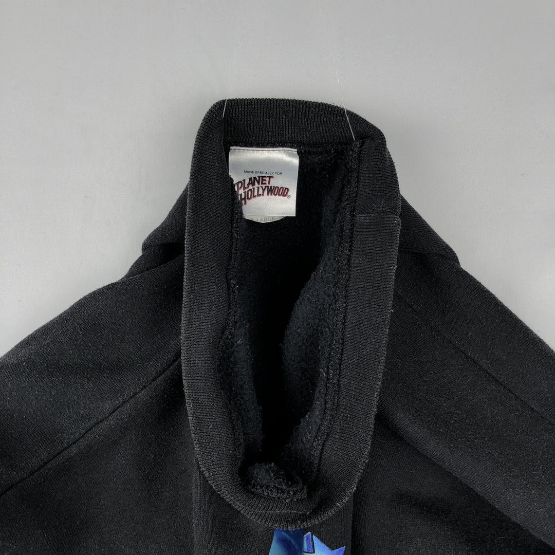 90'S Planet Hollywood Advertising Sweatshirt, Made in USA, Men's XL, Vintage cotton black type Vintage Second Hand