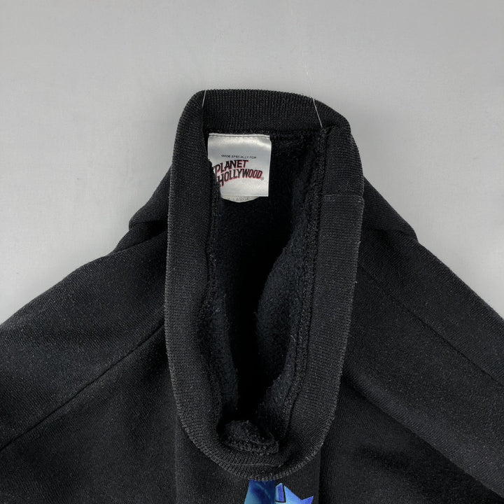90'S Planet Hollywood Advertising Sweatshirt, Made in USA, Men's XL, Vintage cotton black type Vintage Second Hand