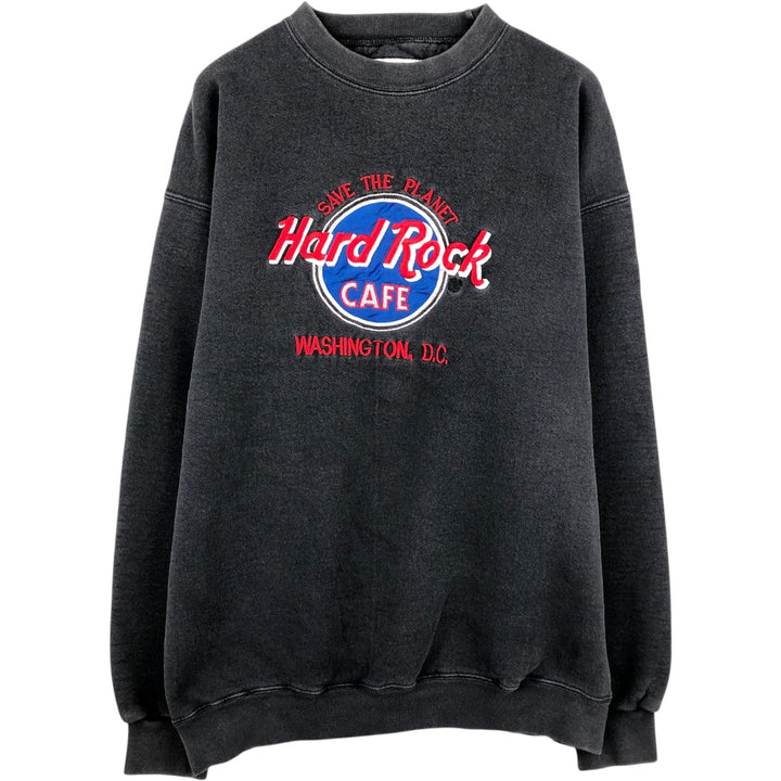 90'S Hard Rock Cafe Advertising Sweatshirt, Made in USA, Men's L, Vintage cotton Charcoal Vintage Second Hand