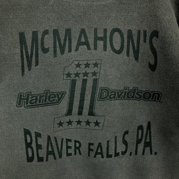 Harley-Davidson Advertising Sweatshirt, Made in USA, Men's XL cotton Khaki type sage green Vintage Second Hand