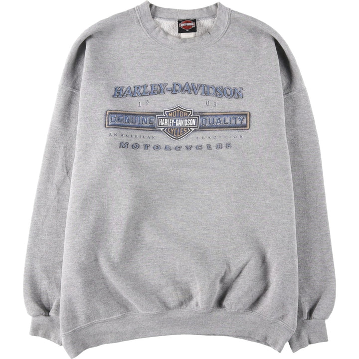 2000'S Harley-Davidson Eagle Pattern Stars and Stripes Advertising Sweatshirt, Men's Size XL (approx.) cotton gray type Vintage Second Hand