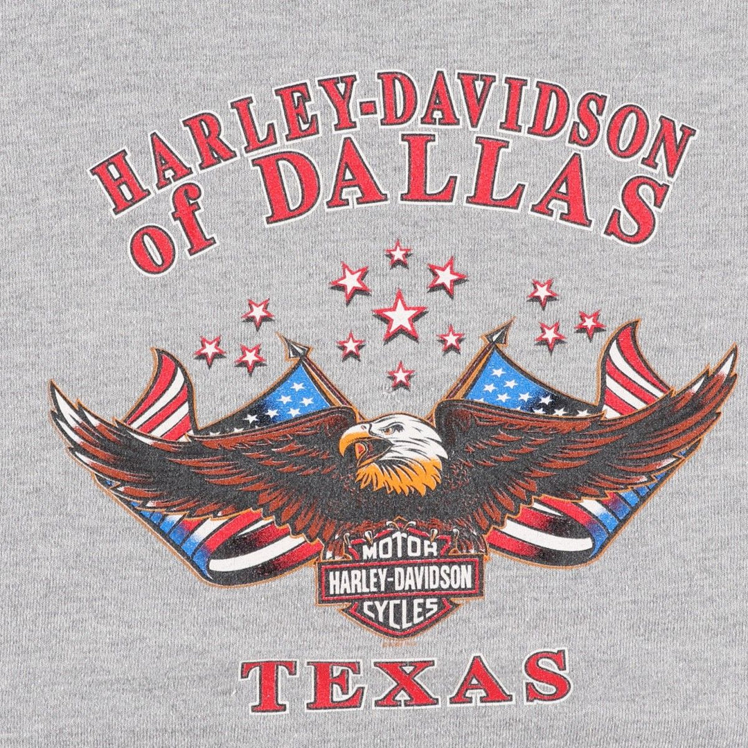 2000'S Harley-Davidson Eagle Pattern Stars and Stripes Advertising Sweatshirt, Men's Size XL (approx.) cotton gray type Vintage Second Hand