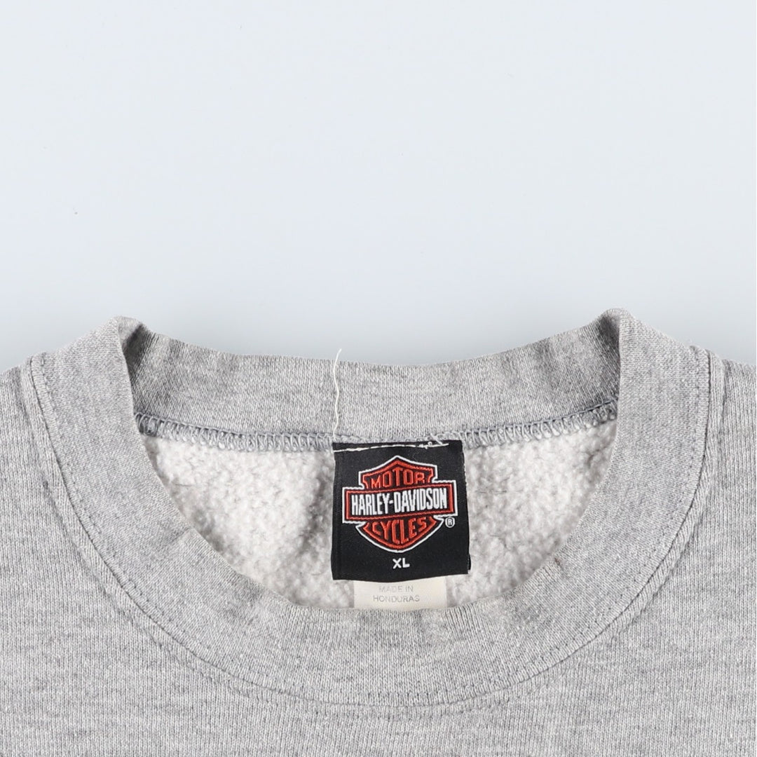 2000'S Harley-Davidson Eagle Pattern Stars and Stripes Advertising Sweatshirt, Men's Size XL (approx.) cotton gray type Vintage Second Hand