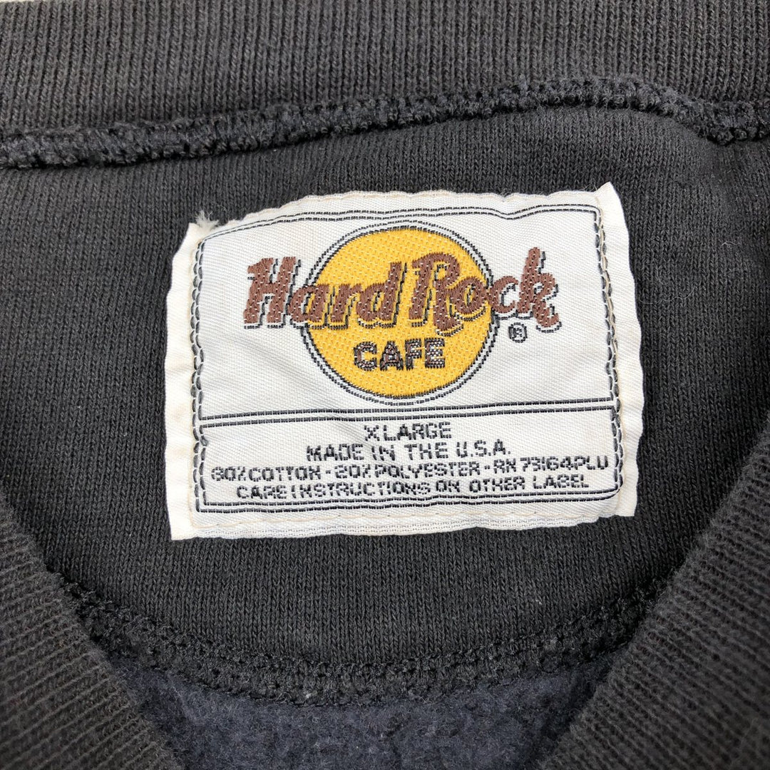 HARD ROCK CAFE Advertising Sweatshirt, Made in USA, Men's XL cotton black type Vintage Second Hand