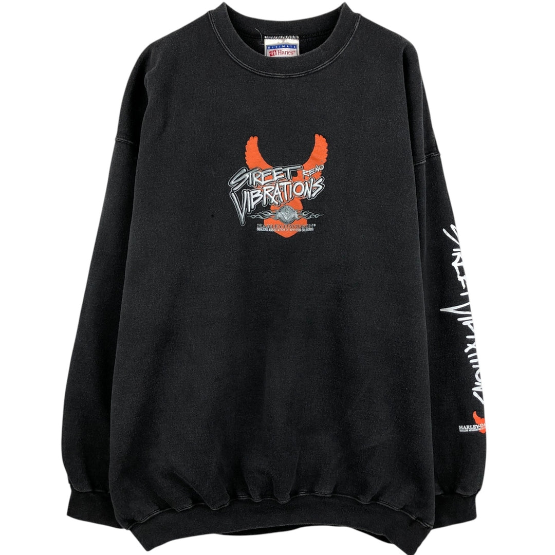 Harley-Davidson Advertising Sweatshirt, Men's XL Size cotton black type Vintage Second Hand