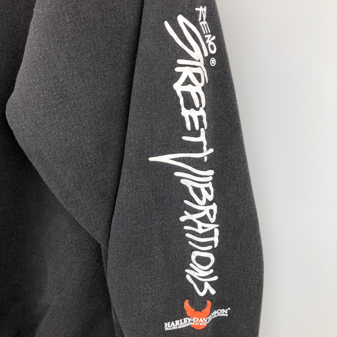 Harley-Davidson Advertising Sweatshirt, Men's XL Size cotton black type Vintage Second Hand