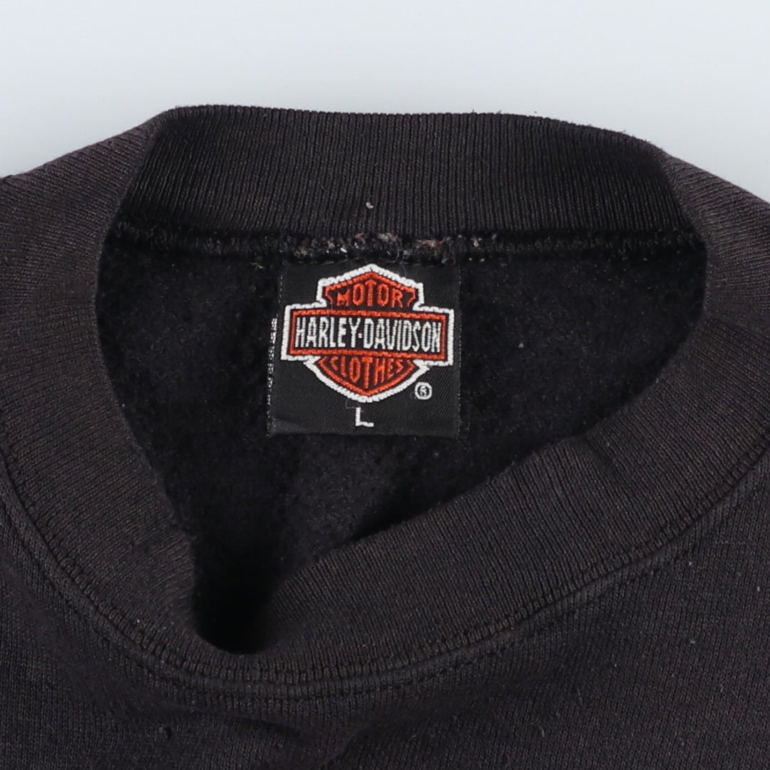 Harley-Davidson advertising sweatshirt, made in USA, men's size L equivalent, vintage. polyester black type Vintage Second Hand