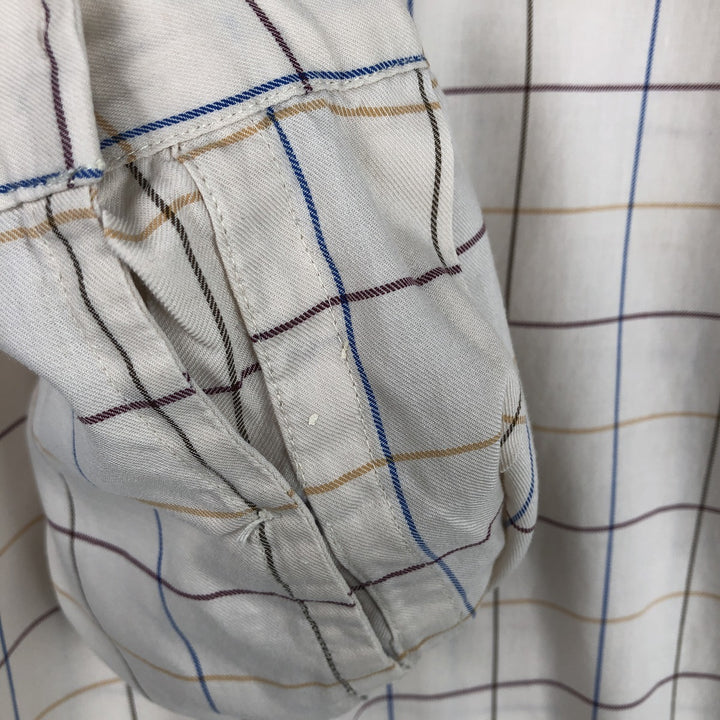 Ralph Lauren Golf Tilden long-sleeved button-down check shirt, men's size L cotton Beige type Vintage Second Hand