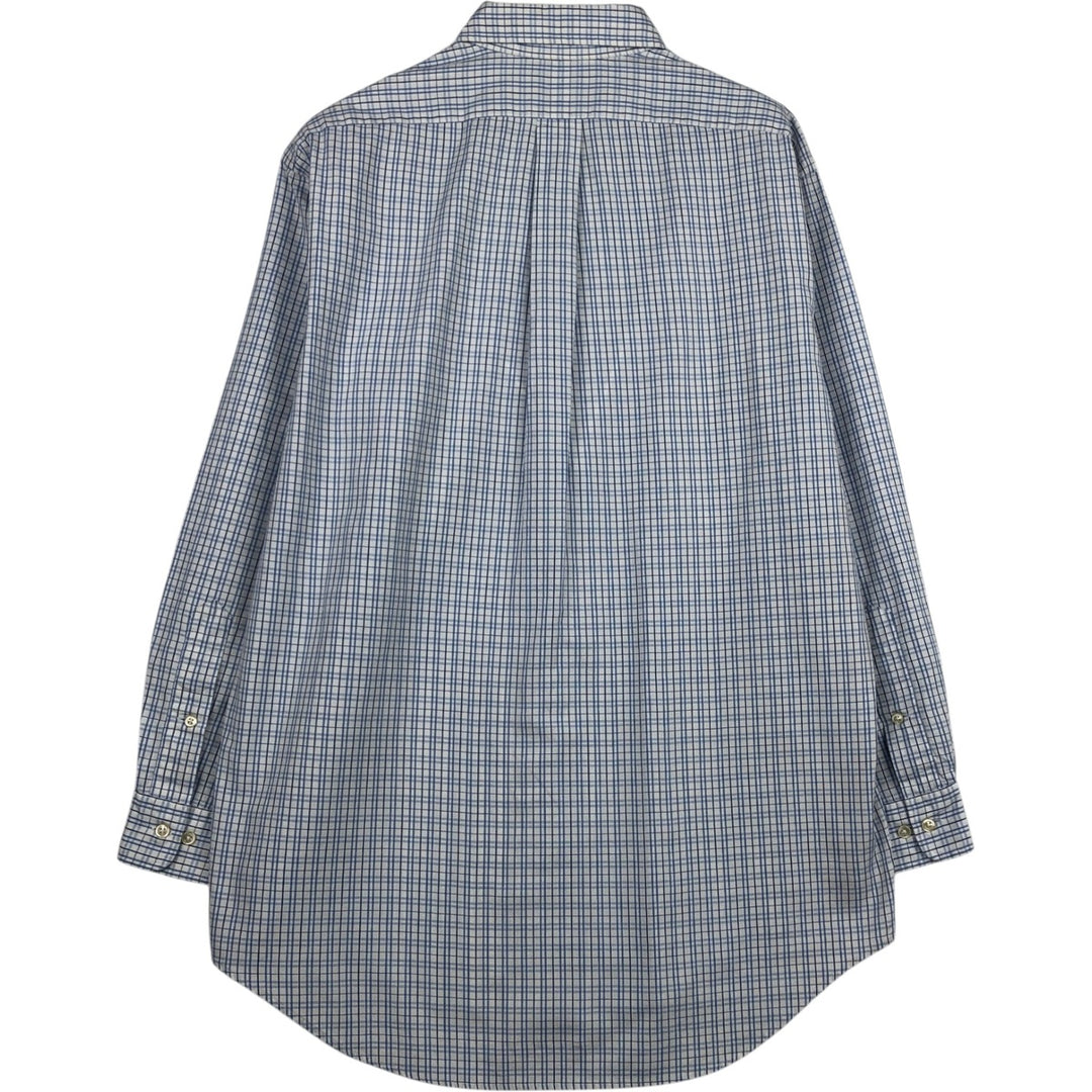 Ralph Lauren YARMOUTH Long Sleeve Button-Down Check Shirt, Men's Size M cotton blue type Vintage Second Hand